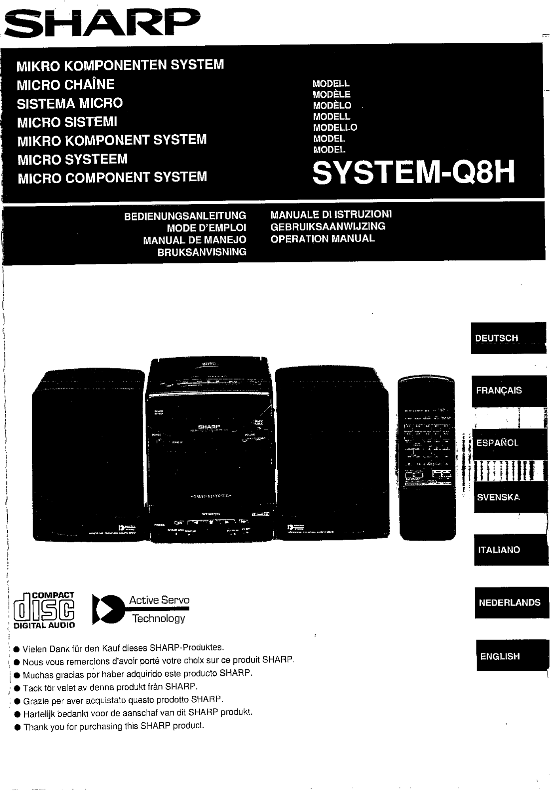 Sharp SYSTEM-Q8H User Manual