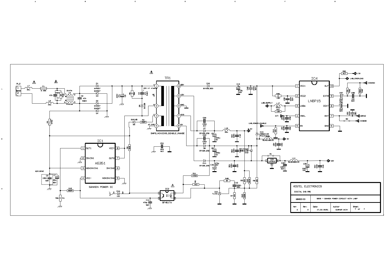 VESTEL 16MB33-E0 Schematic