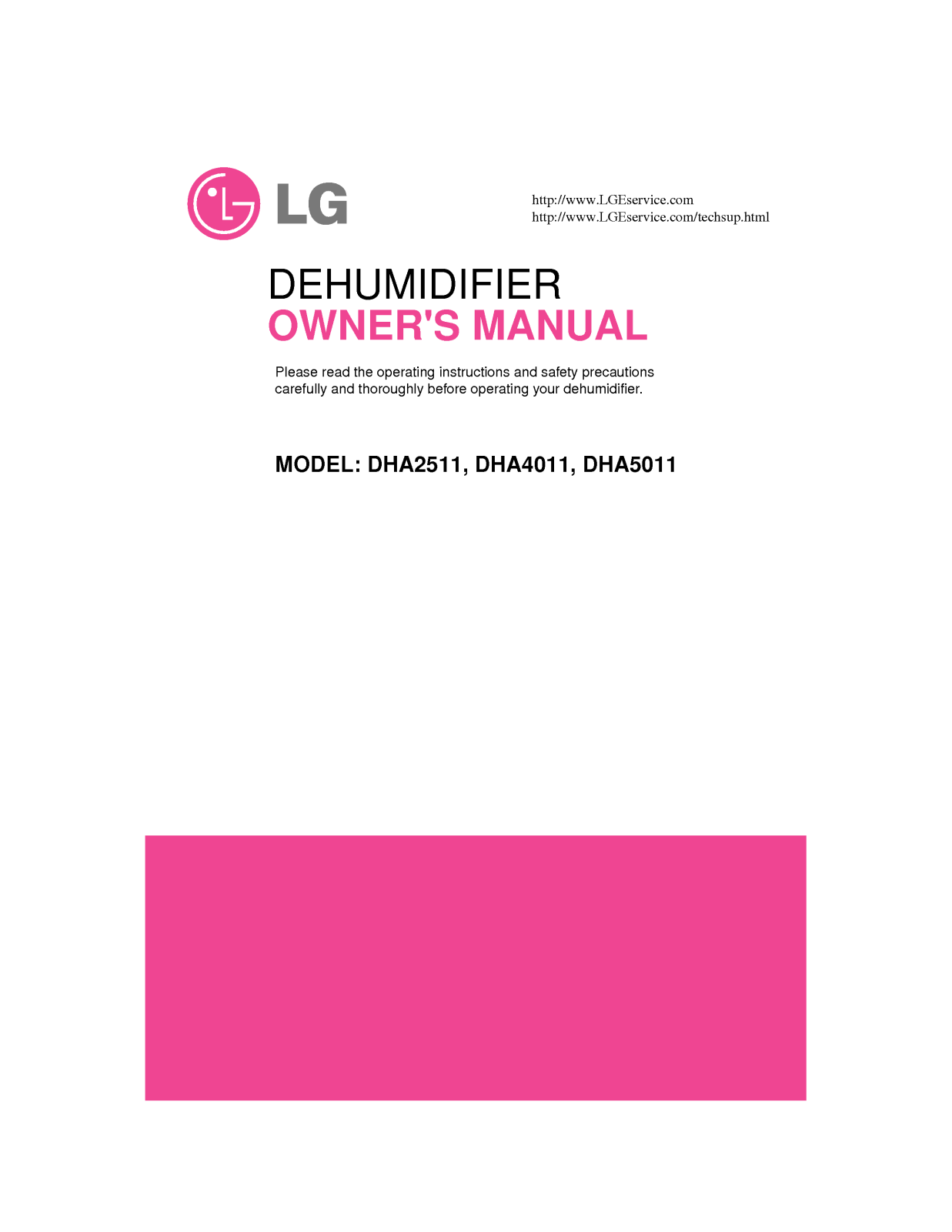 LG DHA4011, DHA2511, DHA5011 Manual
