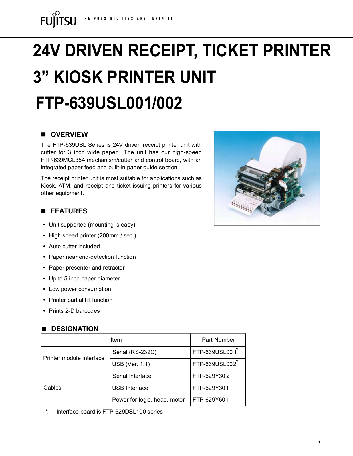 Fujitsu FTP-639USL001 User Manual