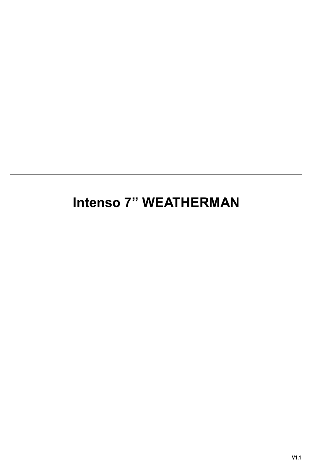 Intenso 7” WEATHERMAN User guide