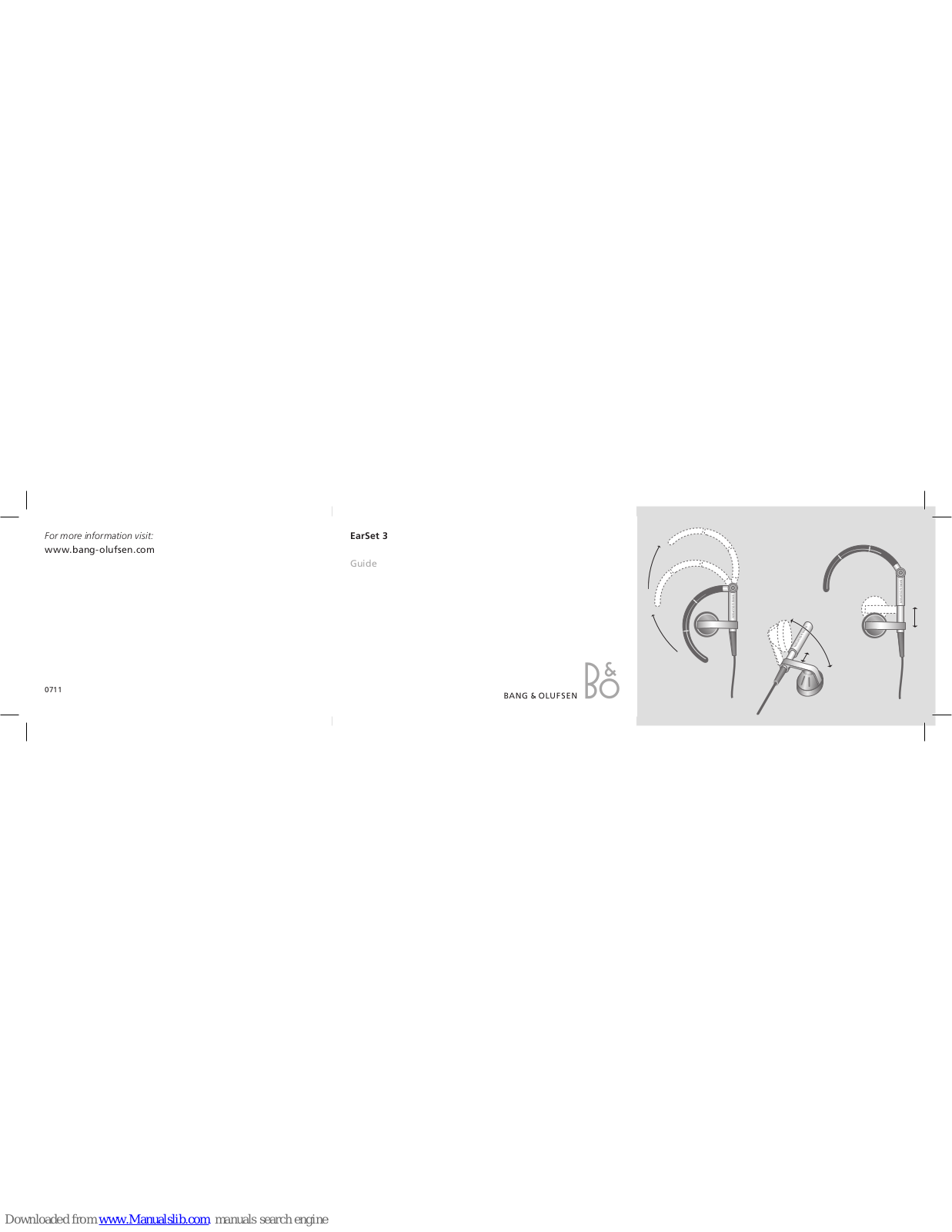 Bang & Olufsen EarSet 3 User Manual