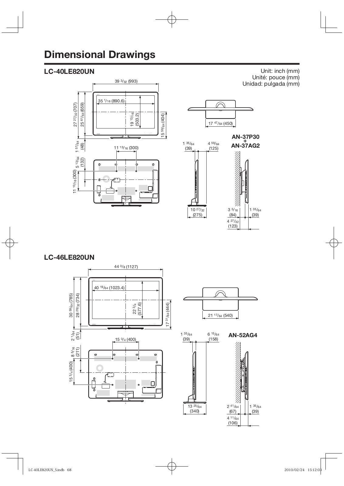 SHARP LC-40LE820UN, LC-46LE820UN, LC-52LE82UN, LC-60LE820UN User Manual