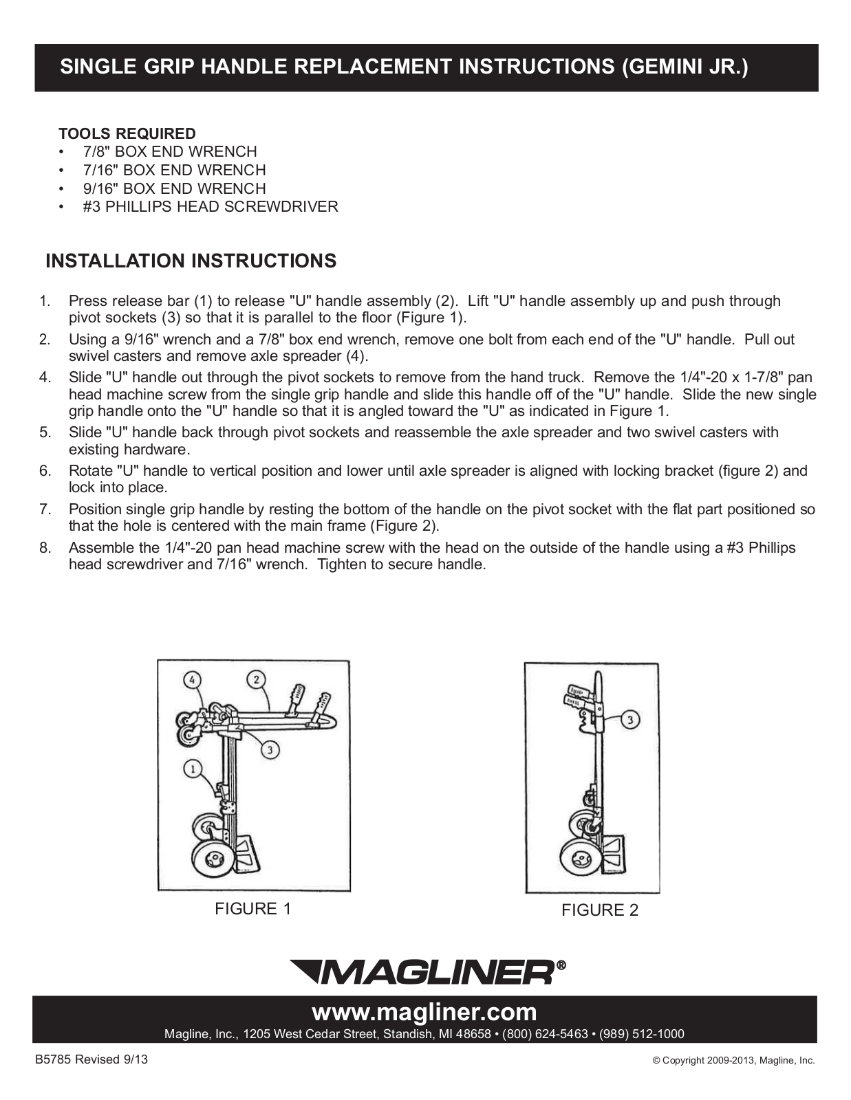 Magliner GEMINI SINGLE GRIP REPLACEMENT User Manual