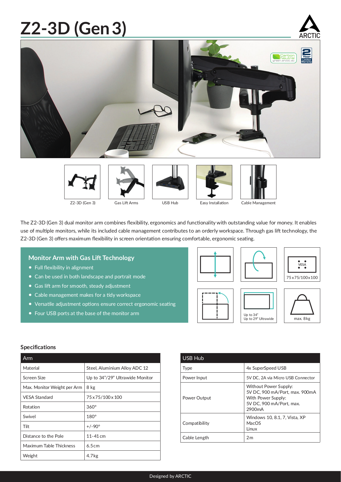 Arctic Z2-3D Gen 3 User Manual