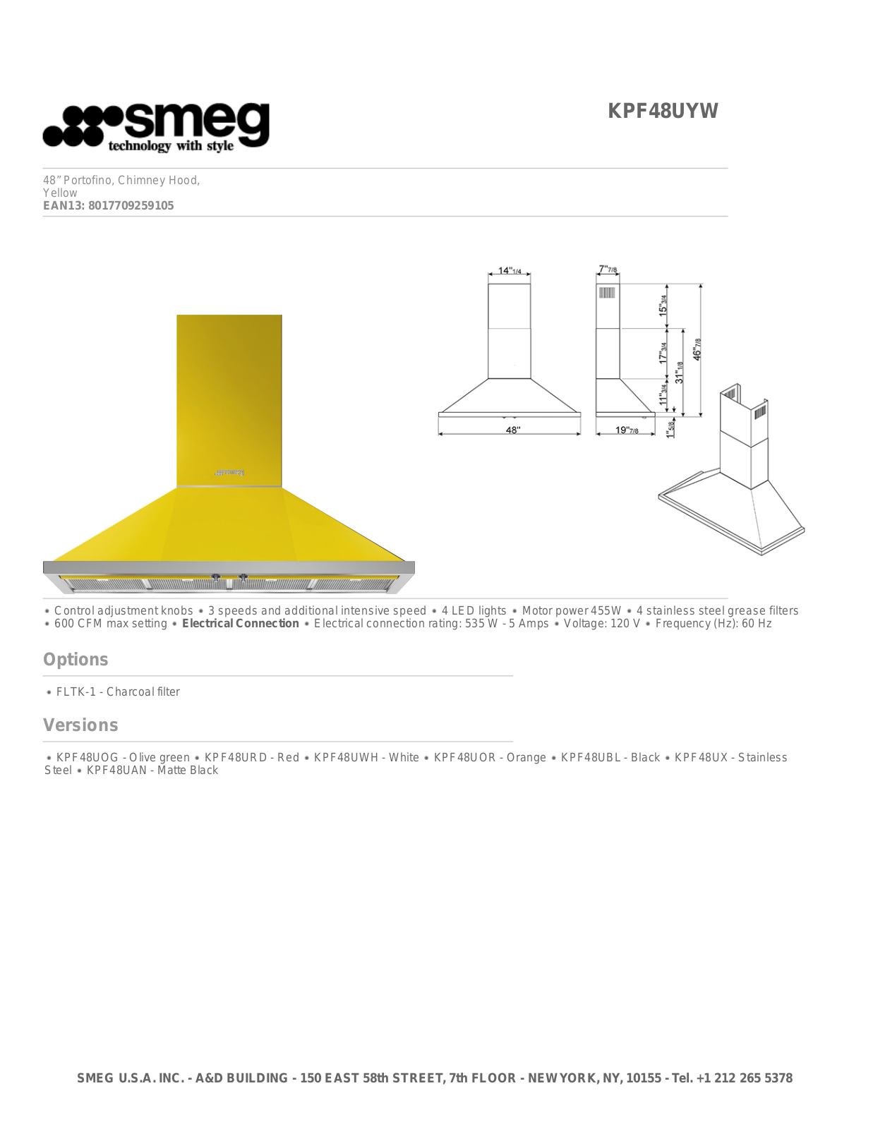 Smeg KPF48UYW User Manual