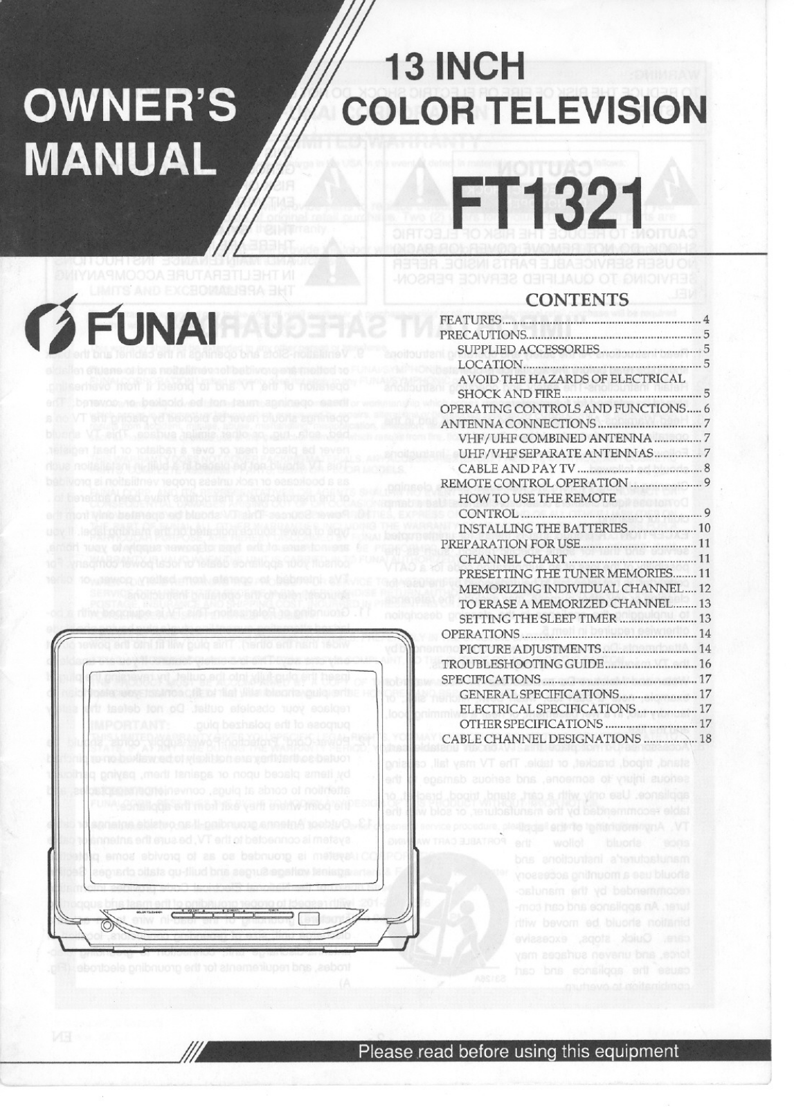 FUNAI FT1321 User Manual