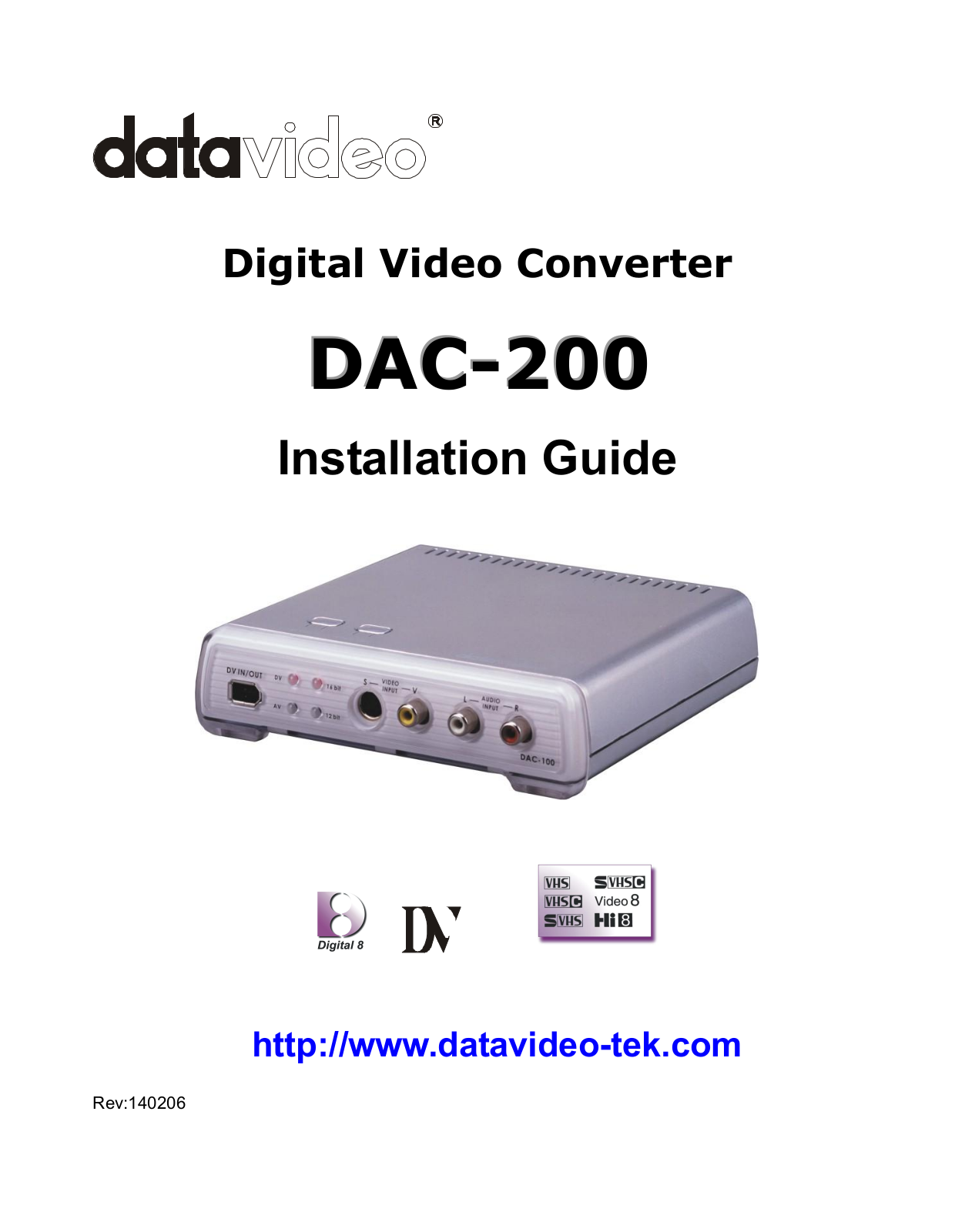 Datavideo DAC-200 User Guide