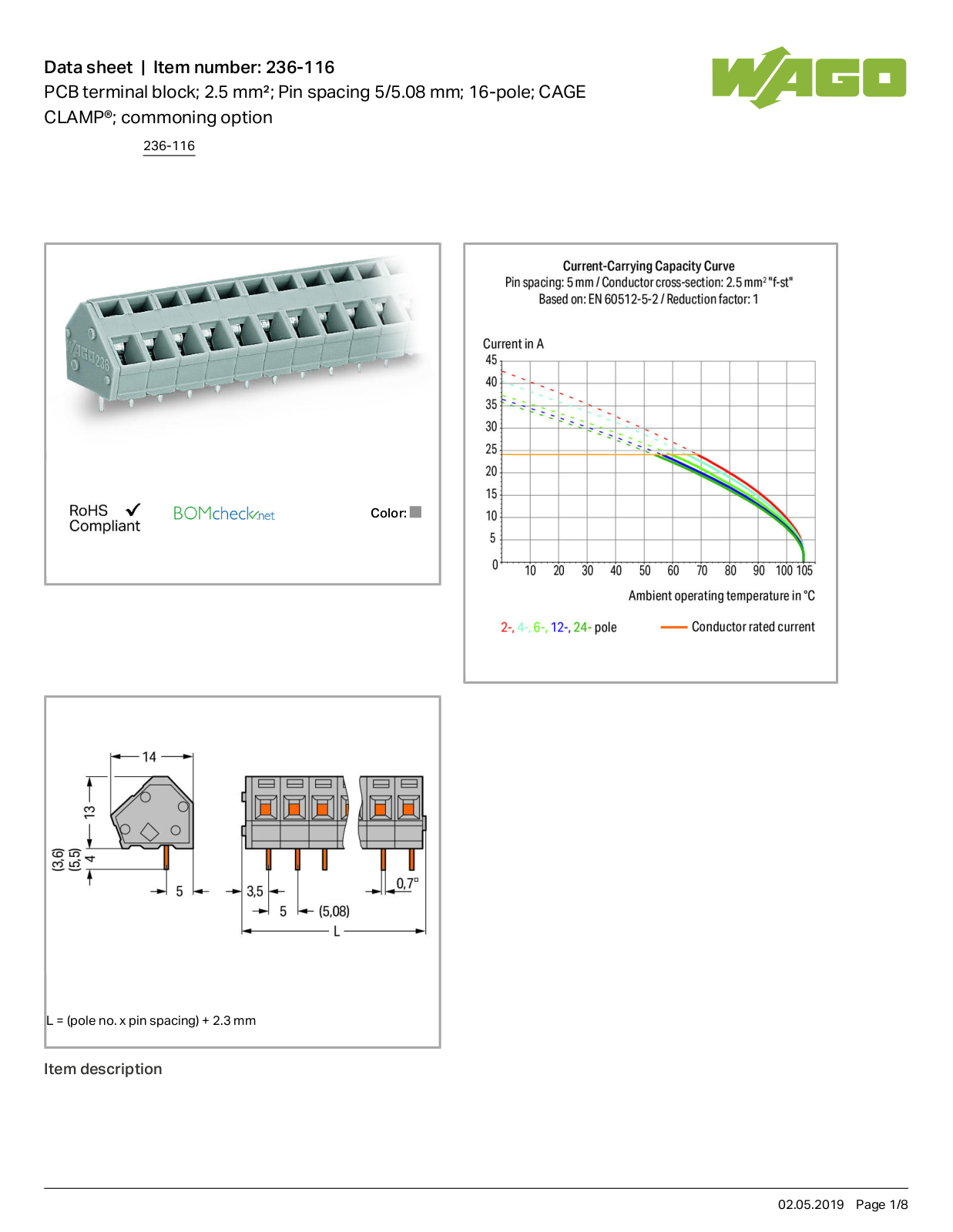 Wago 236-116 Data Sheet