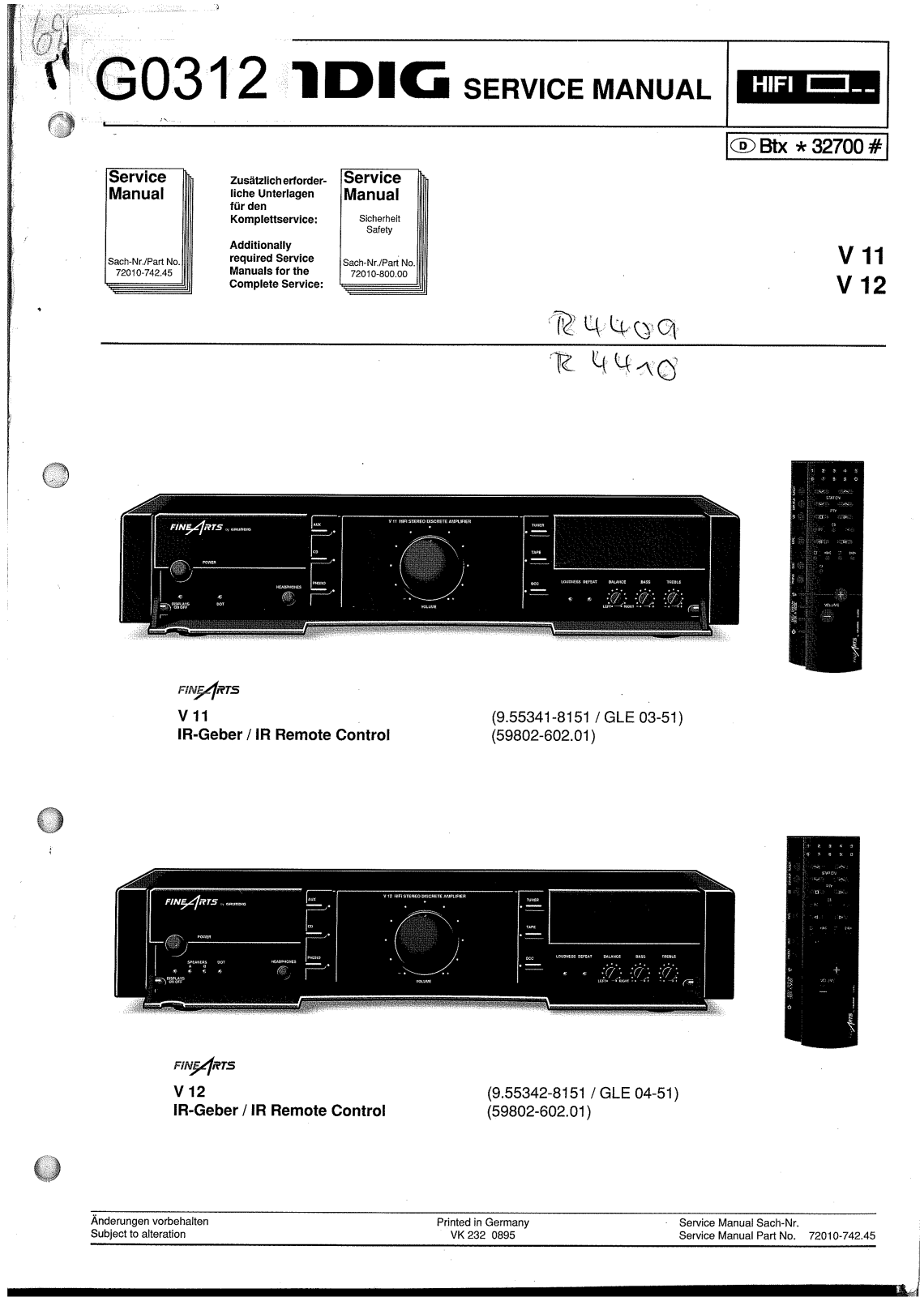 Grundig FineArts v11, FineArts v12 Service Manual