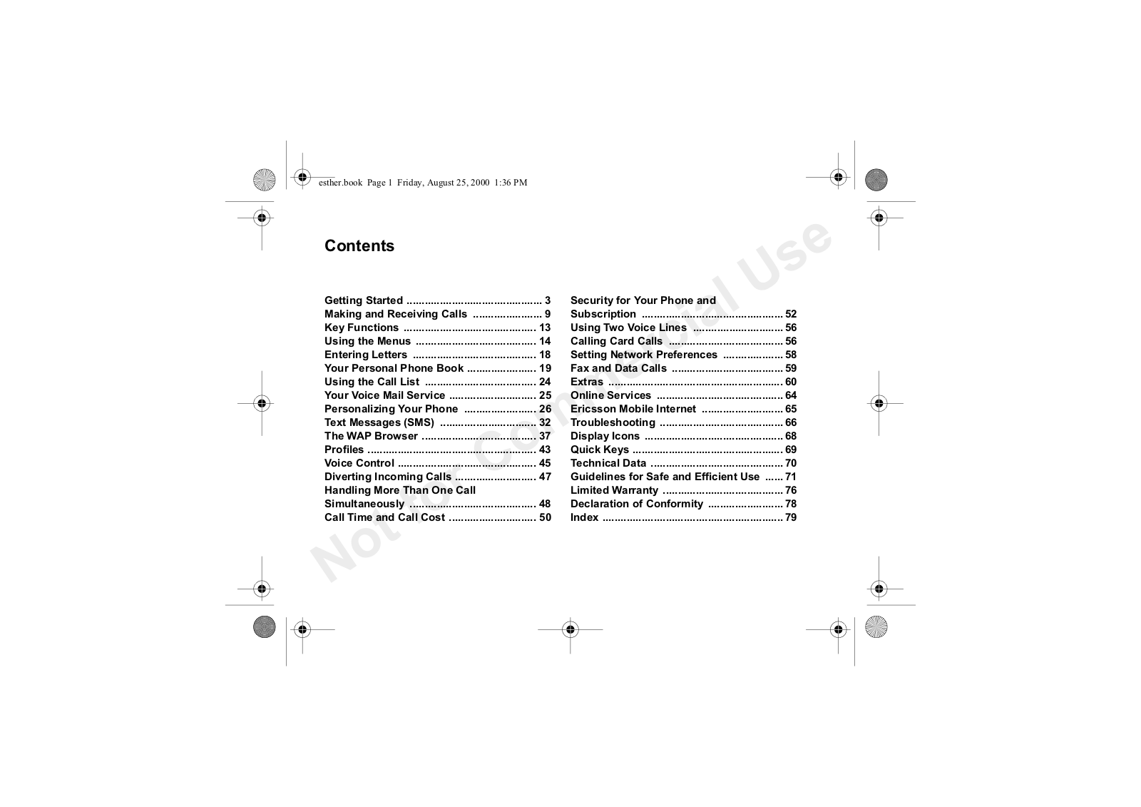 Ericsson T20sc User Manual