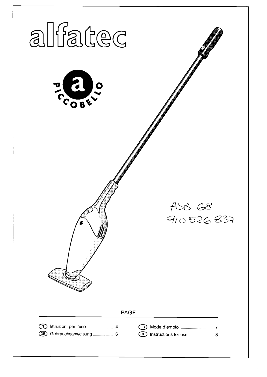 AEG-Electrolux ASB68, ZB268 User Manual