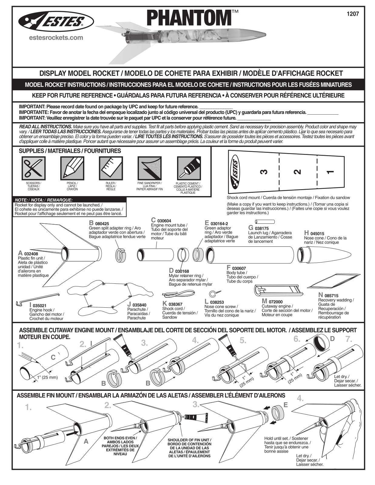 Estes Phantom, 1207 User guide - ManualMachine.com