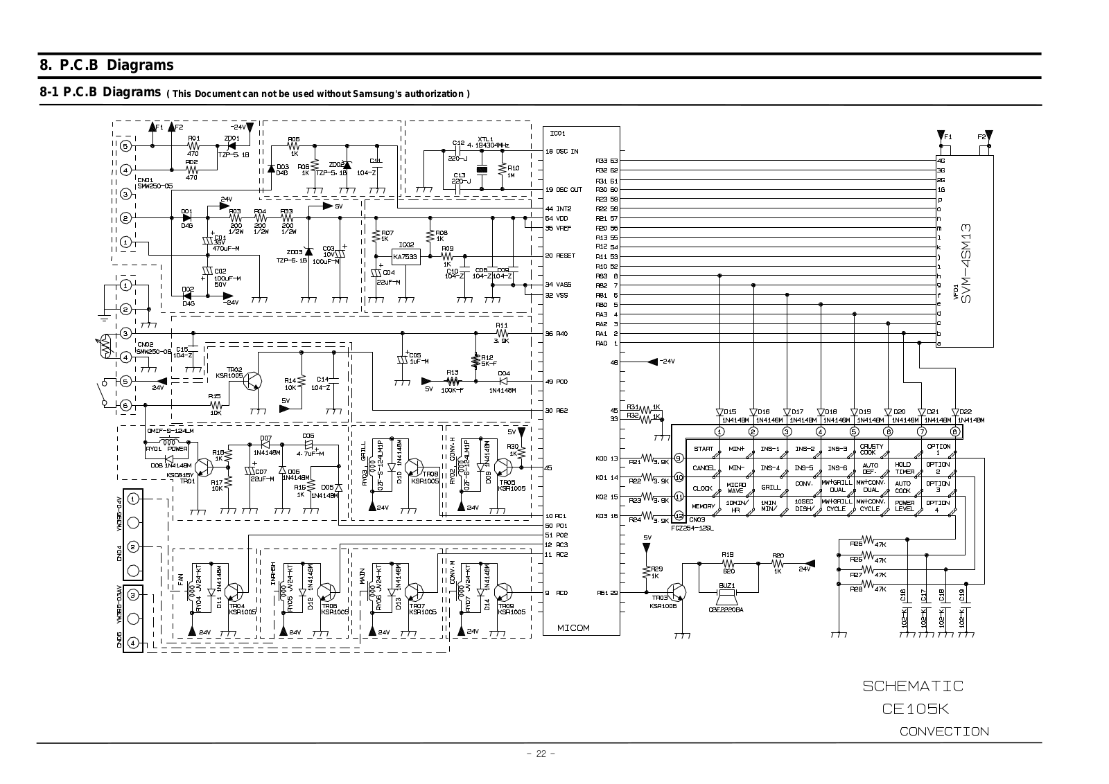 SAMSUNG CE115KSR Schematic PCB Diagram