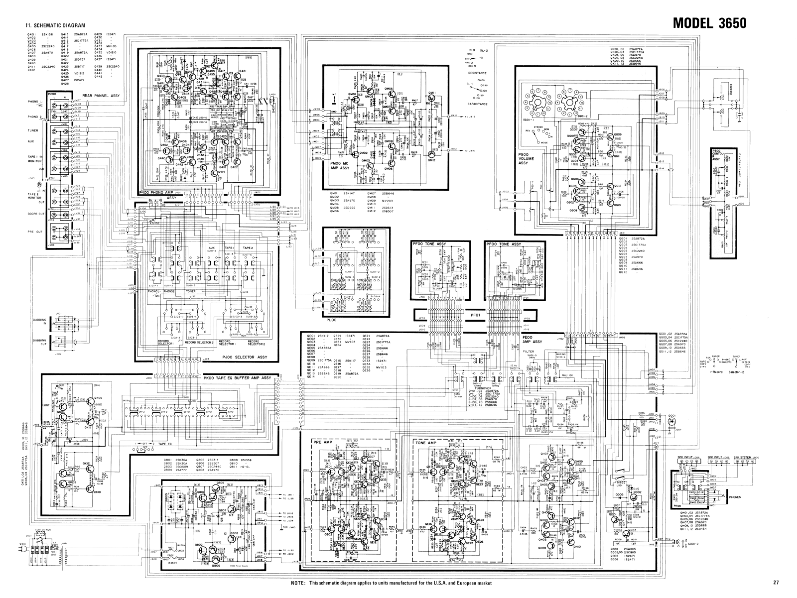 Marantz 3650 Schematic