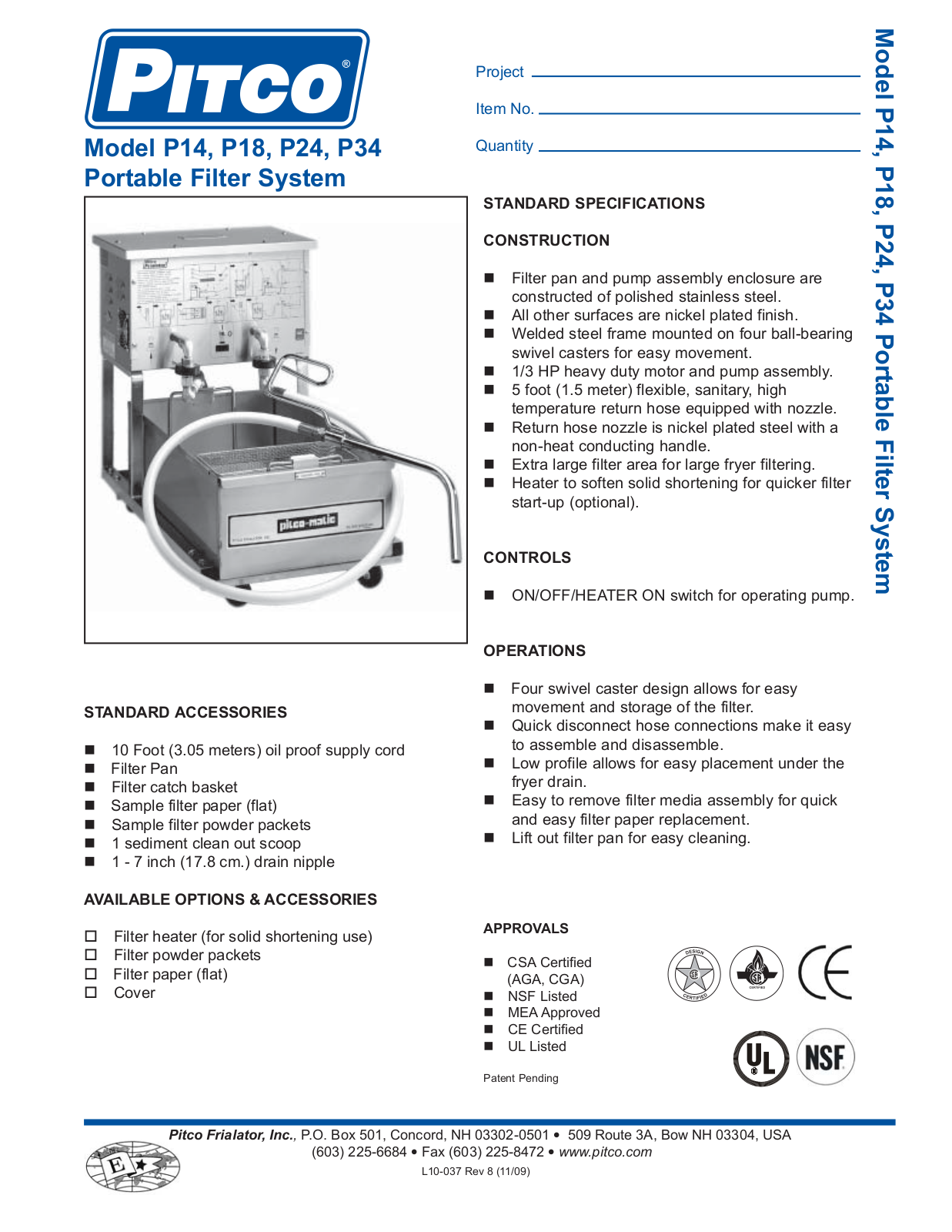 Pitco Frialator P14 General Manual