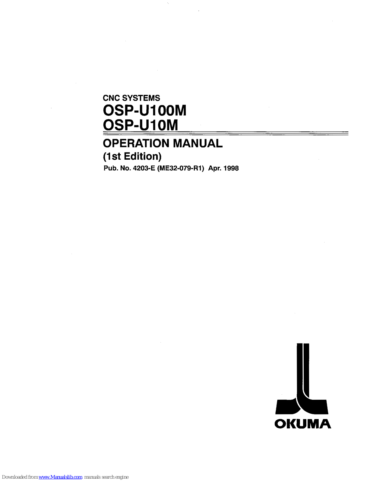 Okuma OSP-U100M, OSP-U10M Operation Manual