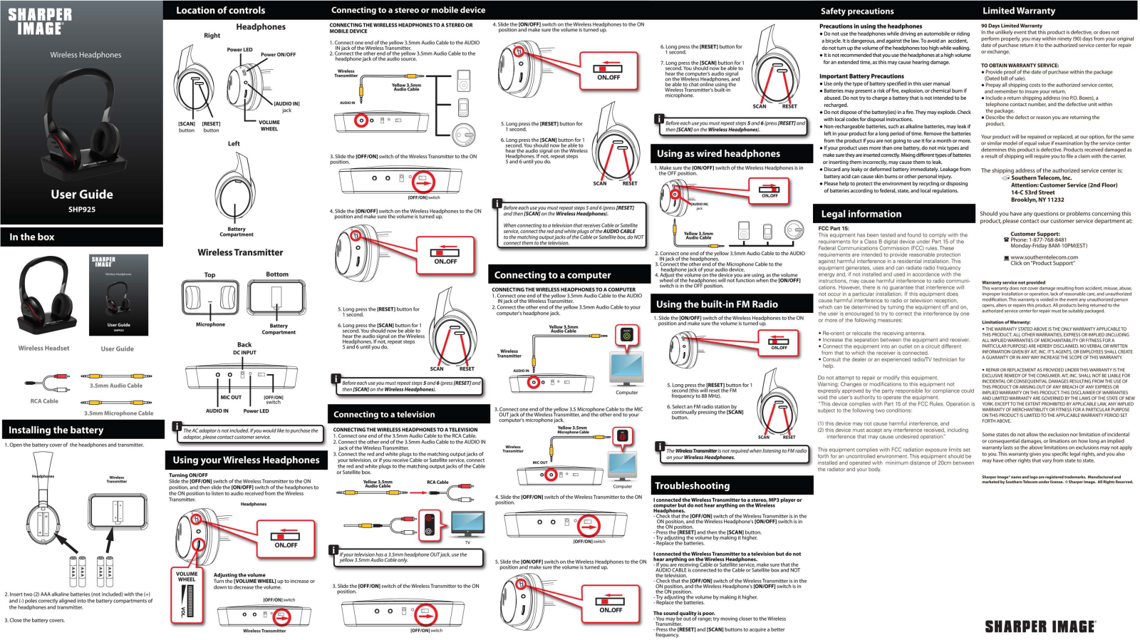 Sharper image SHP925 User Manual