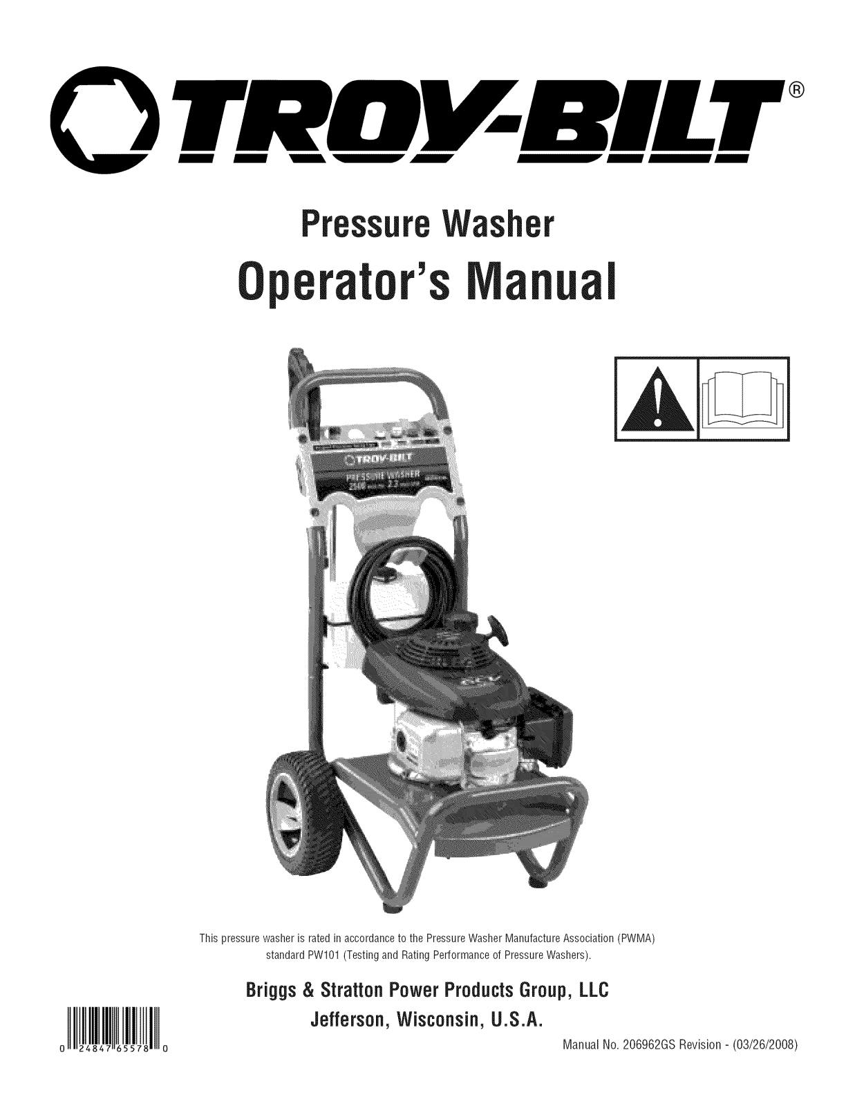 Troybilt 020344-1 Owner’s Manual