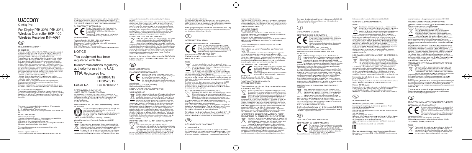 Wacom Co DTH3220 User Manual