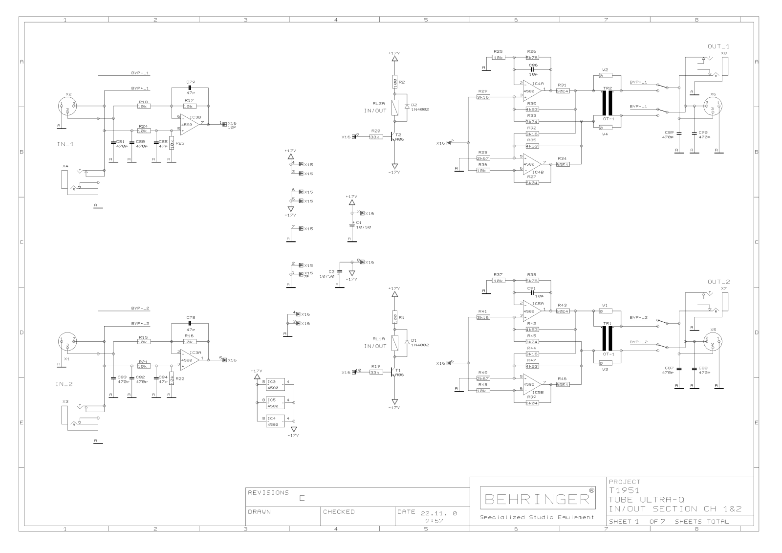 BEHRINGER T1951 Service Manual