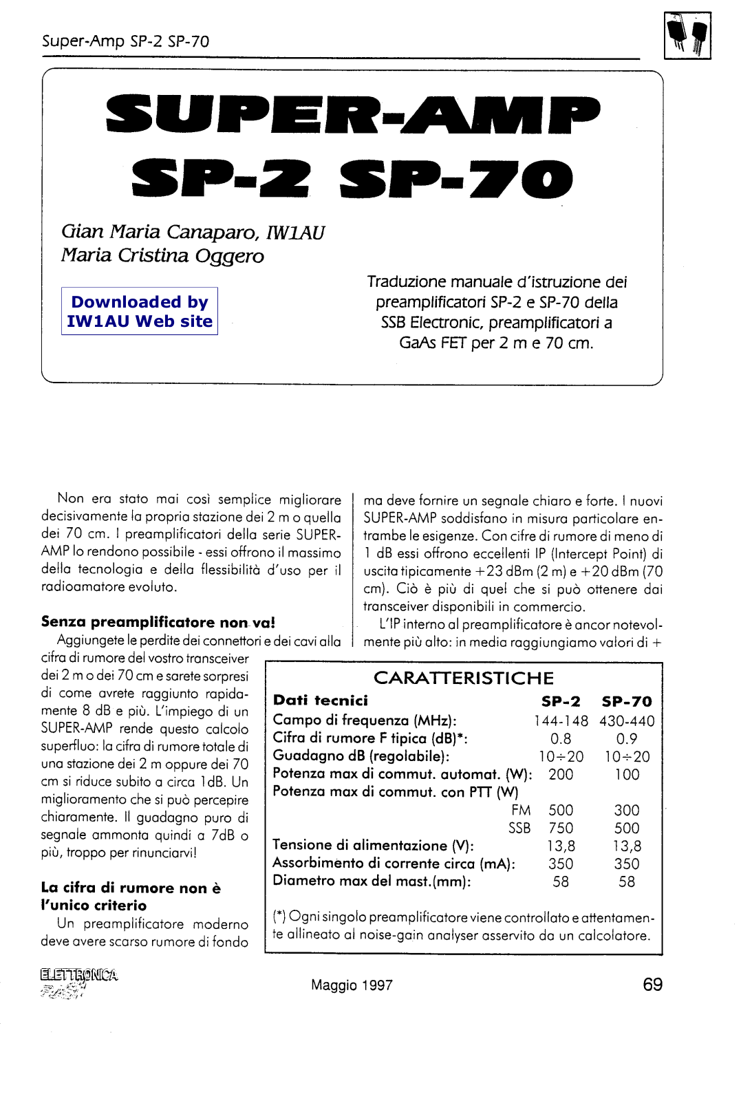 SSB-Electronic SP-2_SP-70 User guide