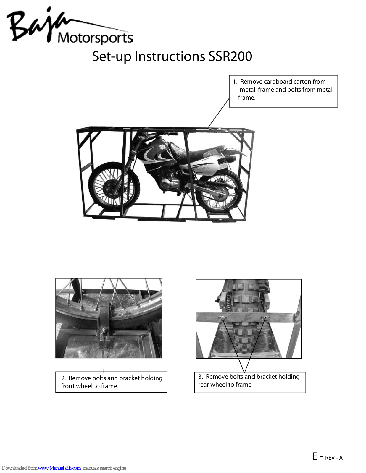 Baja SSR200 Setup Instructions