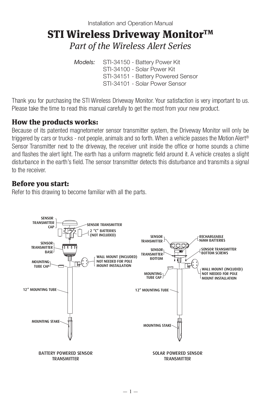 STI 34159 User Manual