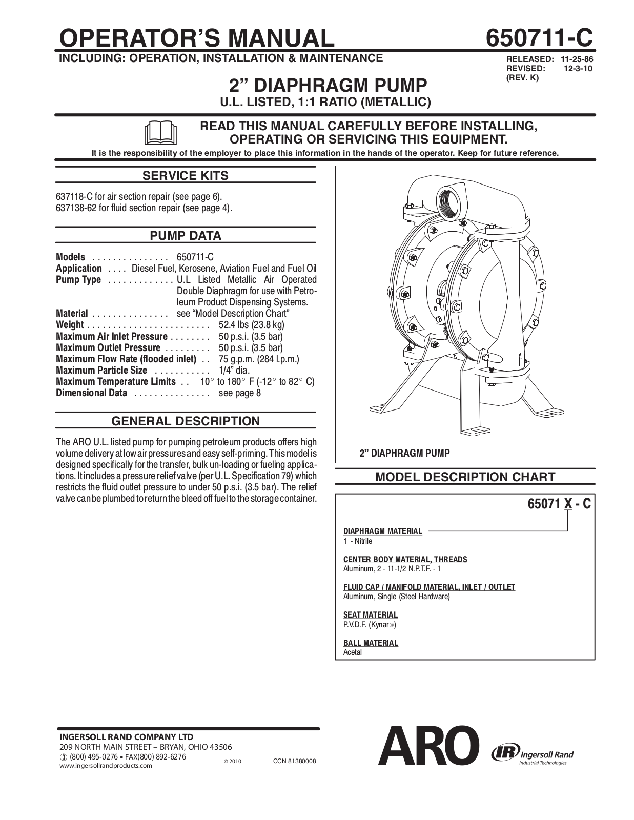 Ingersoll-Rand 650711-C User Manual