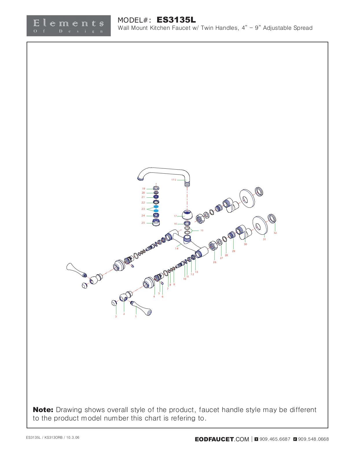 Elements of Design EDE1211 Service Parts - ManualMachine.com