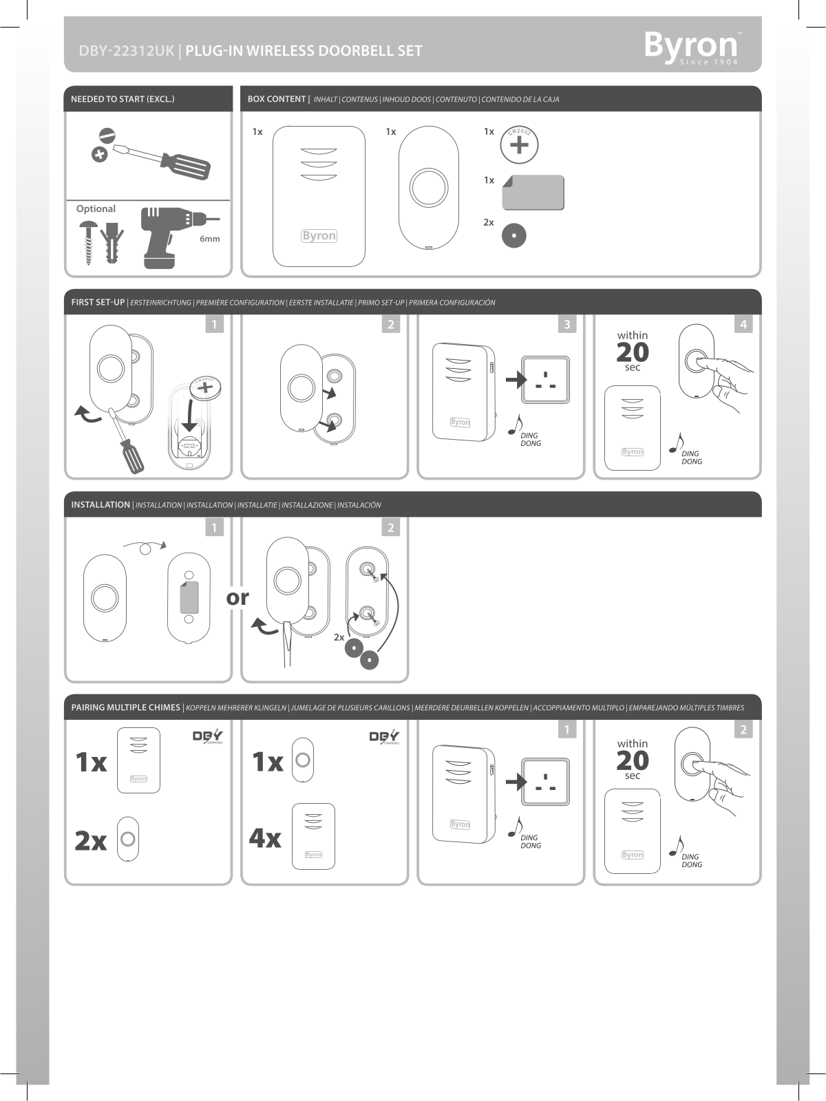 Byron DBY-22312UK Instruction manual