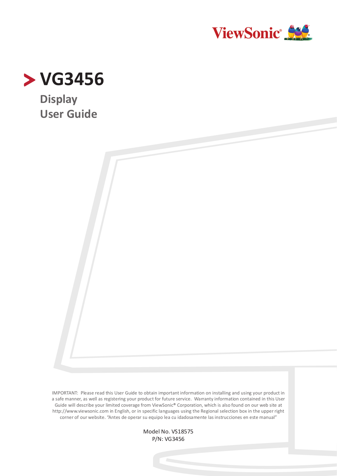 ViewSonic VG3456 User Manual