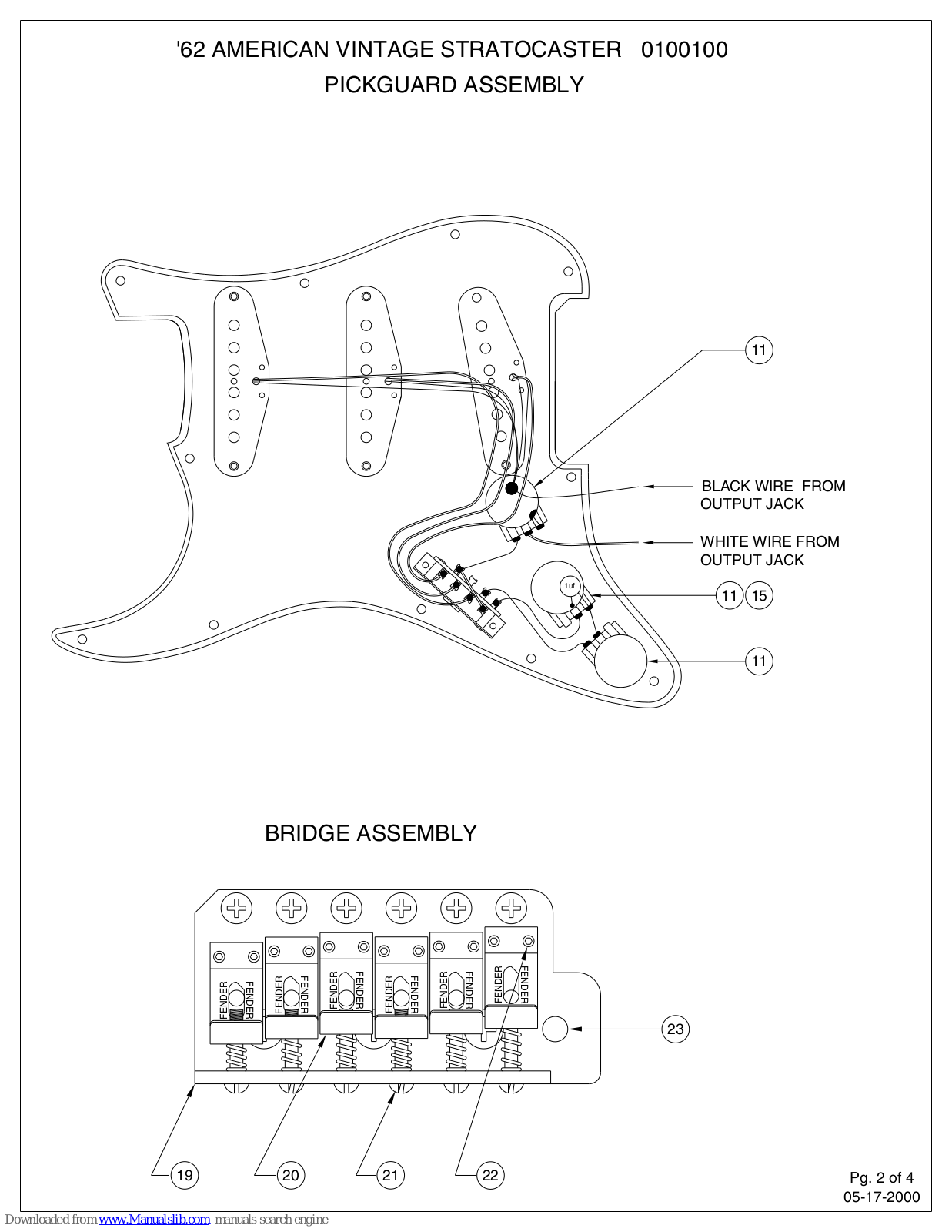 Fender American Vintage 62 Custom Telecaster, '62 AMERICAN VINTAGE STRATOCASTER Assembly