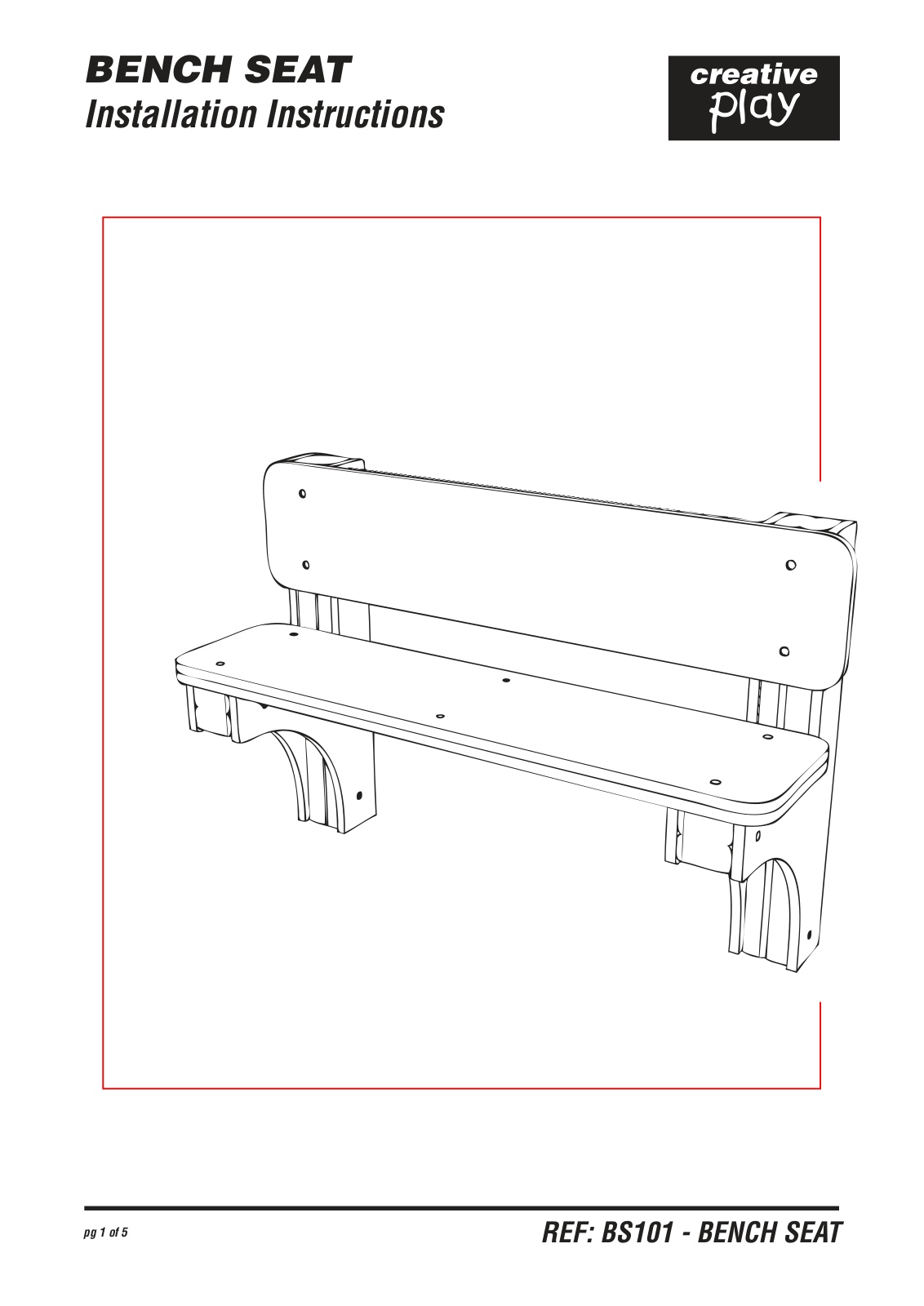 Creative Play BS101 Installation Instructions Manual