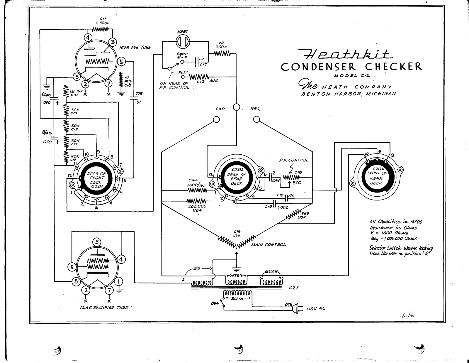 Heath Company C-2 Schematic