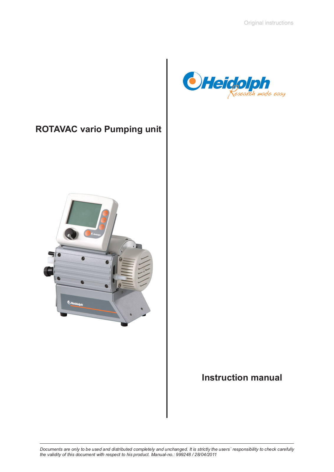 Heidolph ROTAVAC User Manual