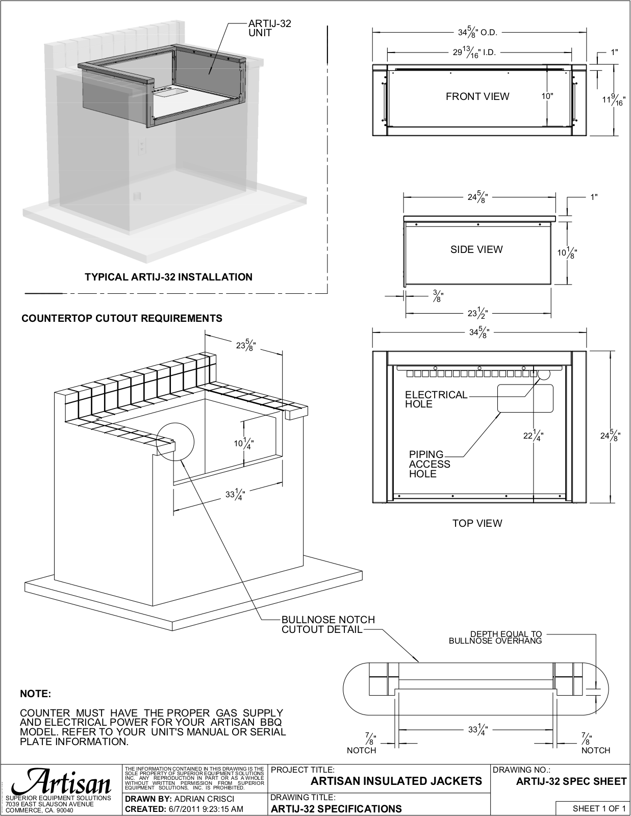 Artisan ARTIJ32 Specifications