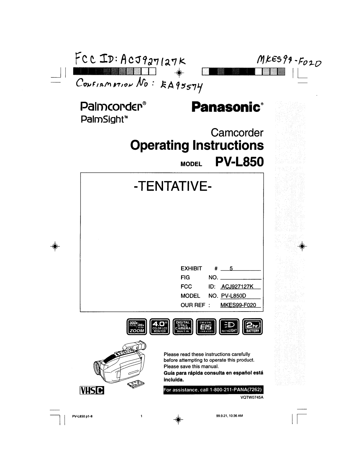 Panasonic 927127K User Manual