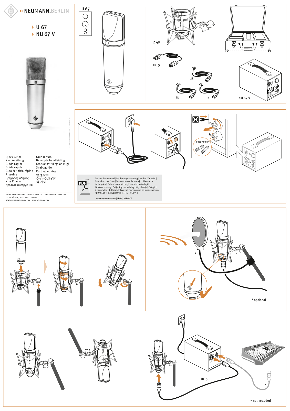 Neumann.Berlin U 67, NU 67 V Quick Manual