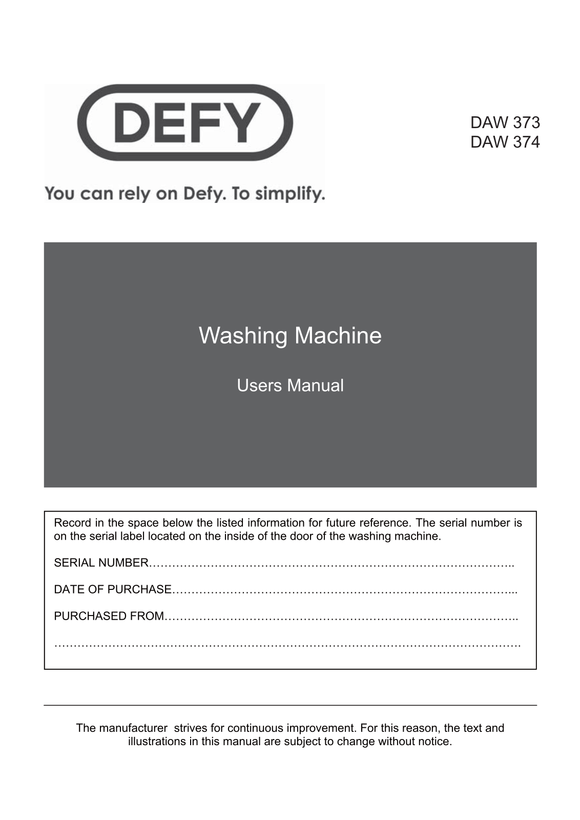 Defy DAW 373 User Manual