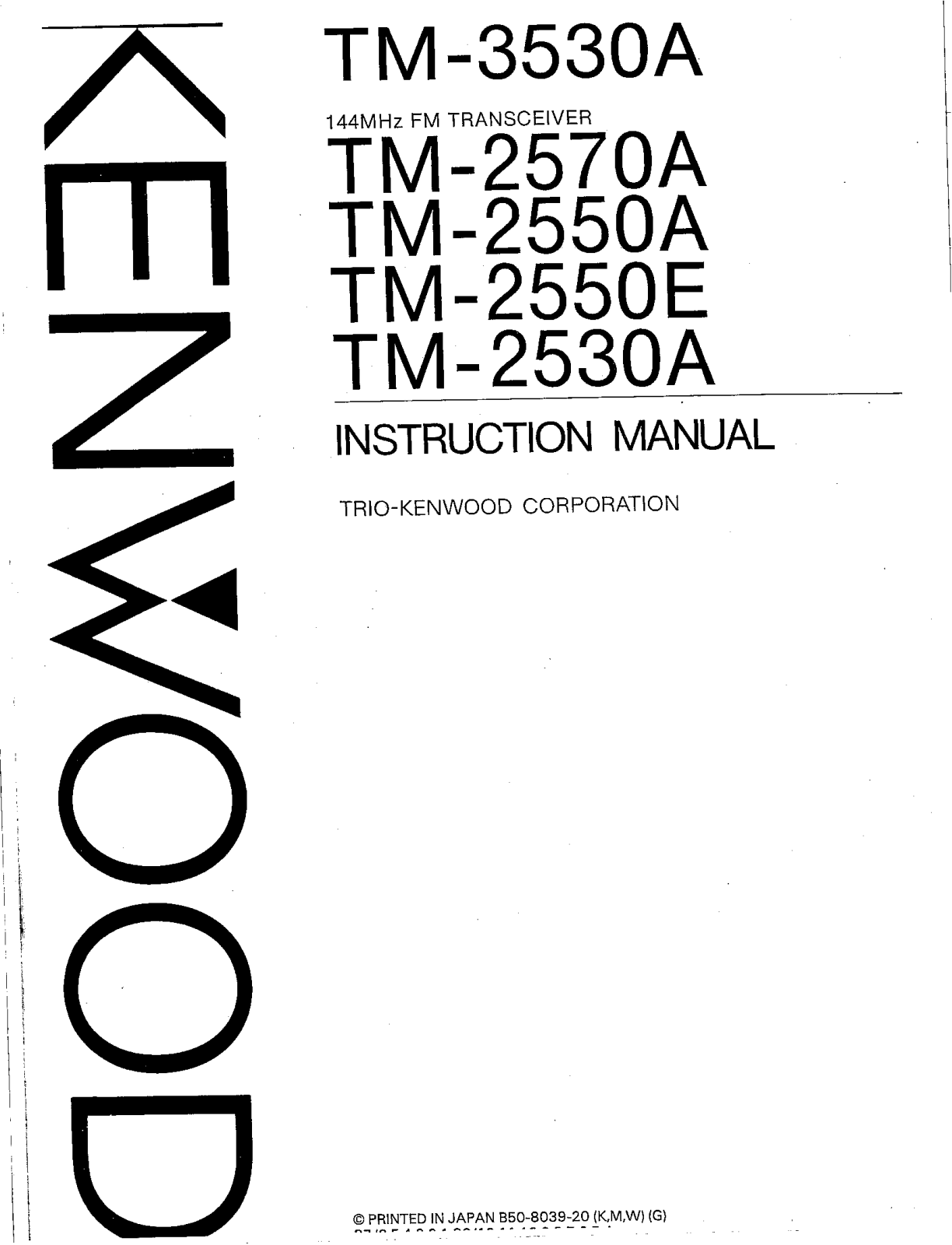 Kenwood TM-2530 User Manual