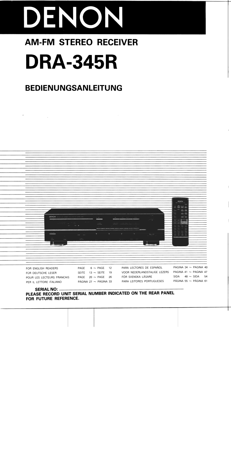 Denon DRA-345R Owner's Manual