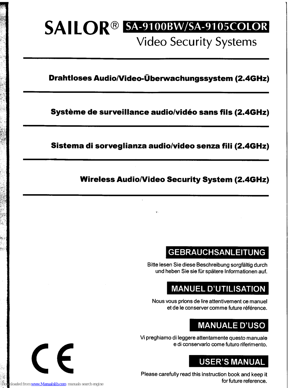 Sailor SA-9100BW, SA-9105COLOR User Manual