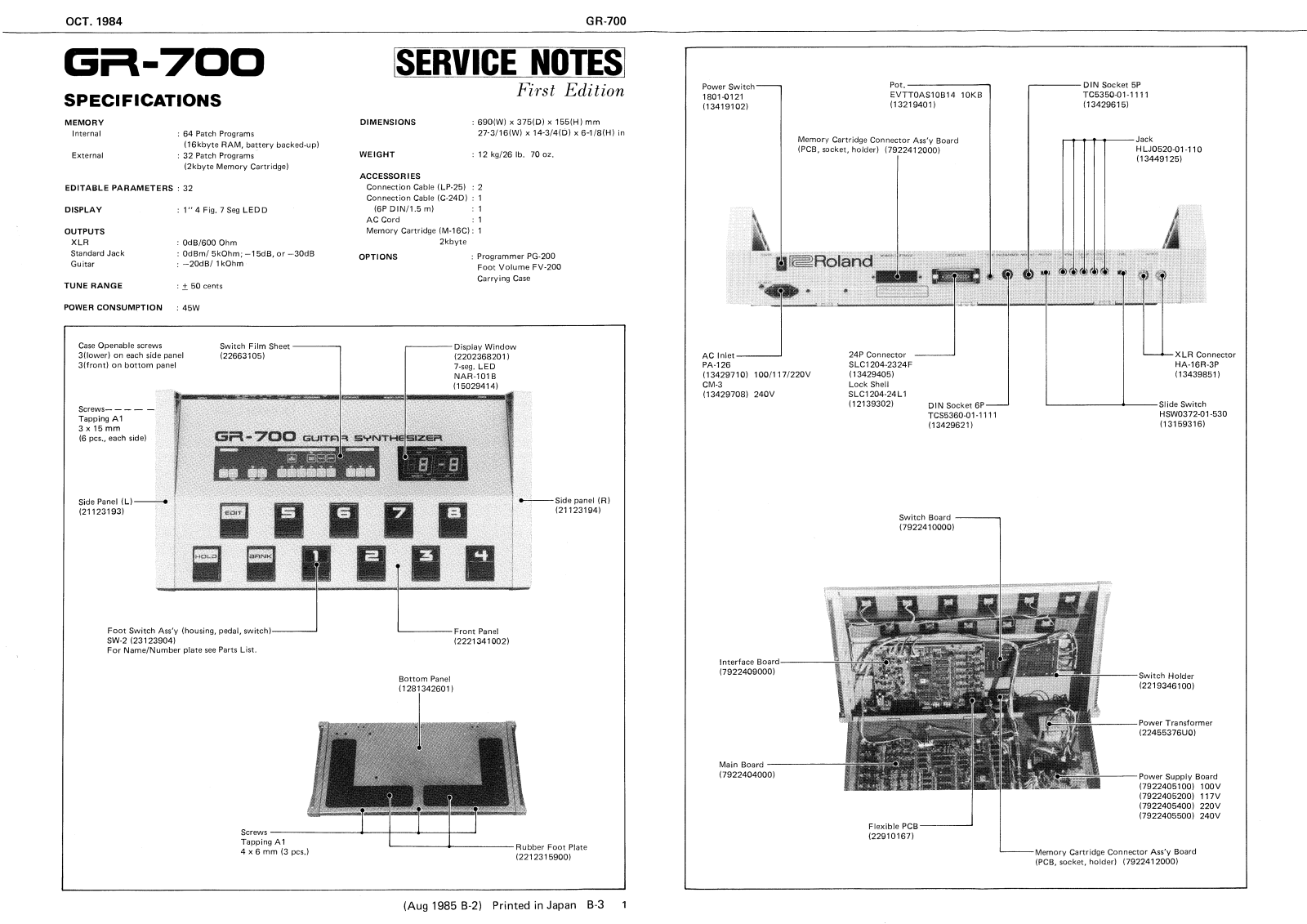 Roland GR-700 Schematic