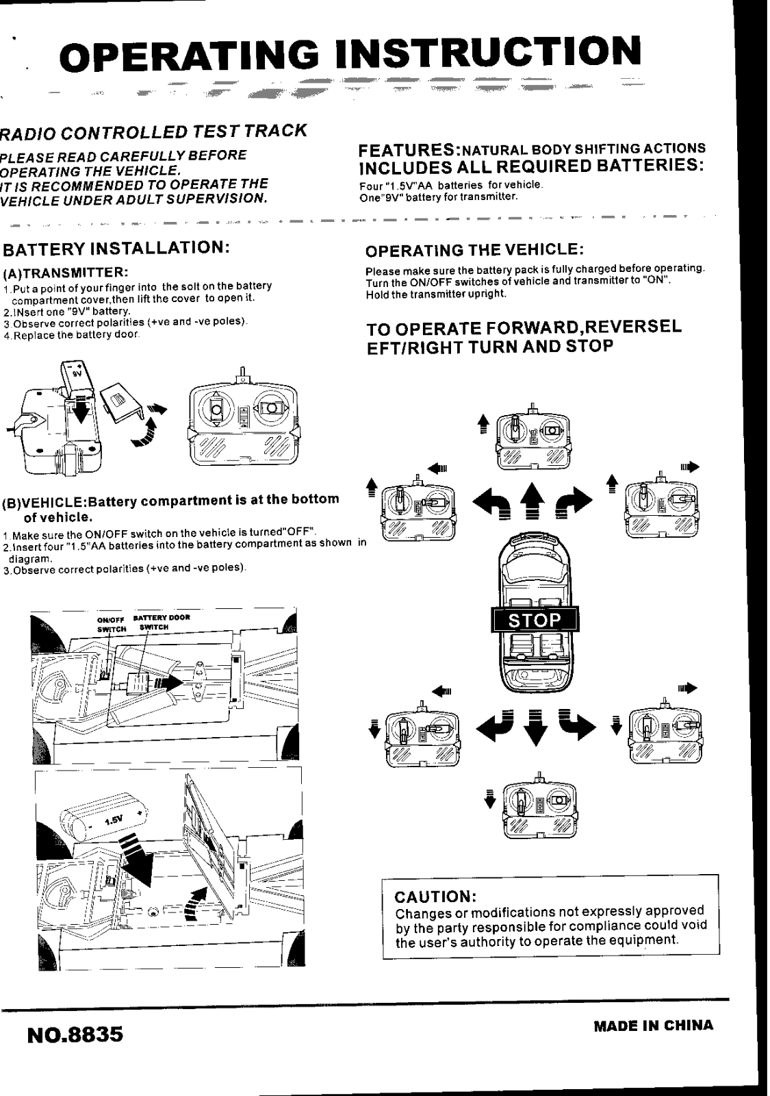 Echo Toys 8835R9 Users manual