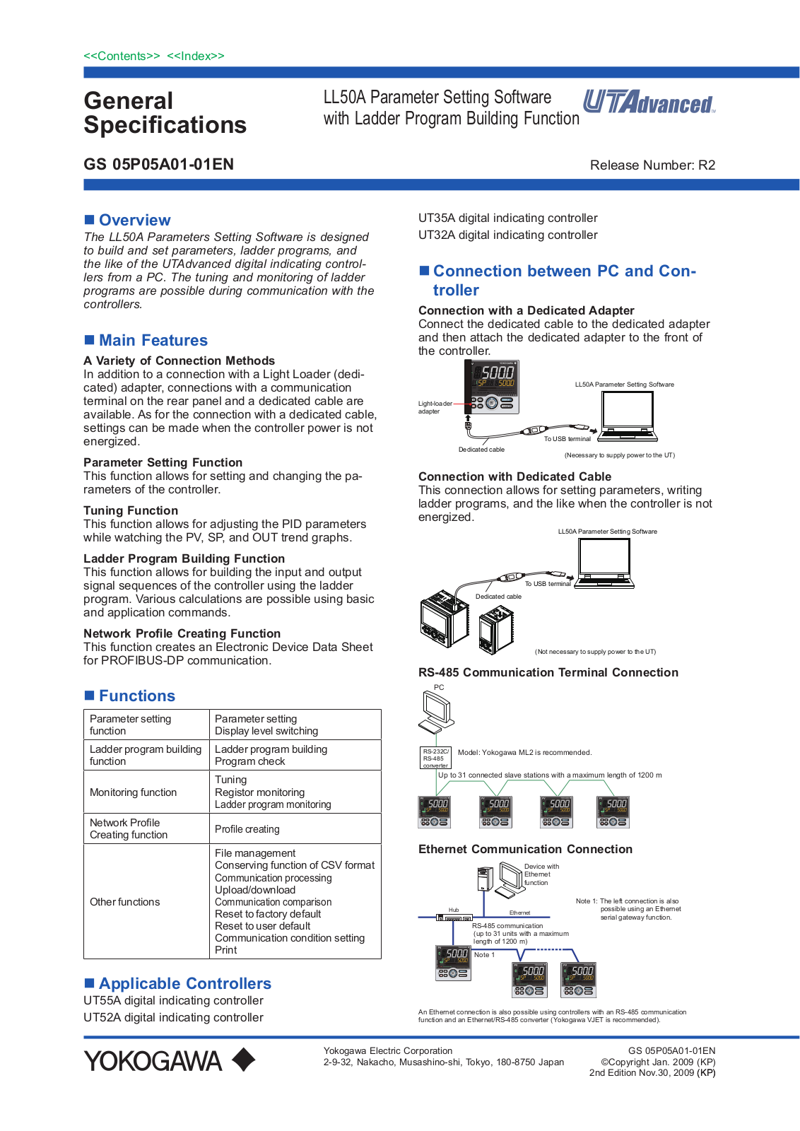 Yokogawa LL50A Data sheet