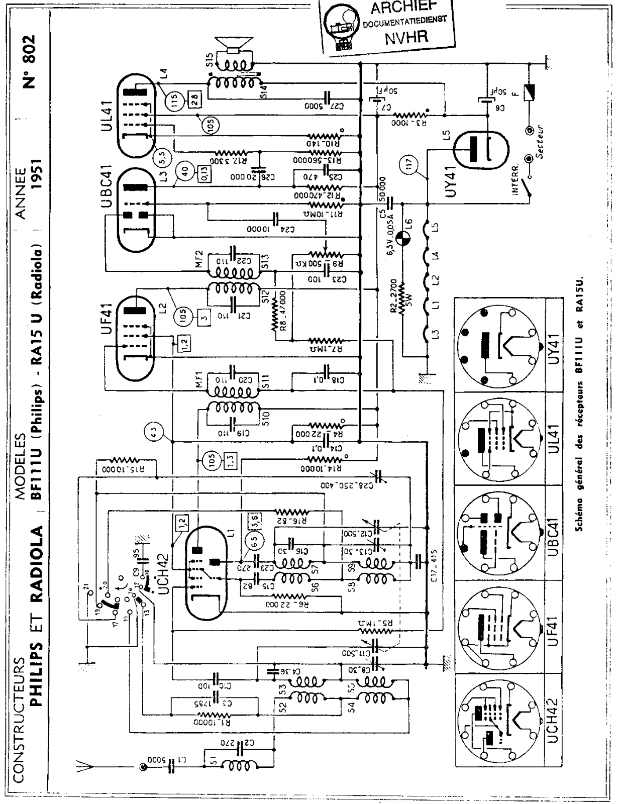 Philips RA-15U, BF-111-U Service Manual