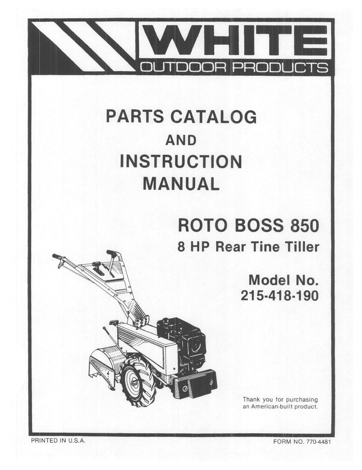 White Outdoor 215-418-190 User Manual