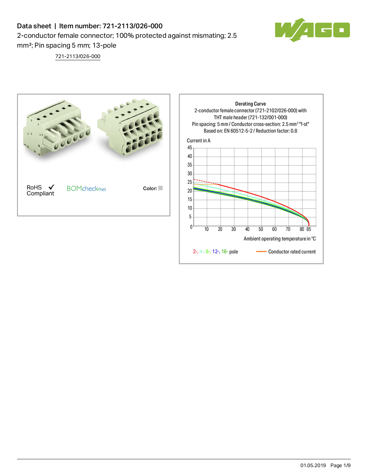 Wago 721-2113/026-000 Data Sheet