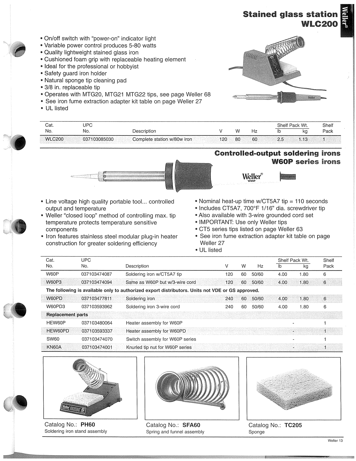 Weller - Apex Tool Group WLC200, W60P Series Catalog Page